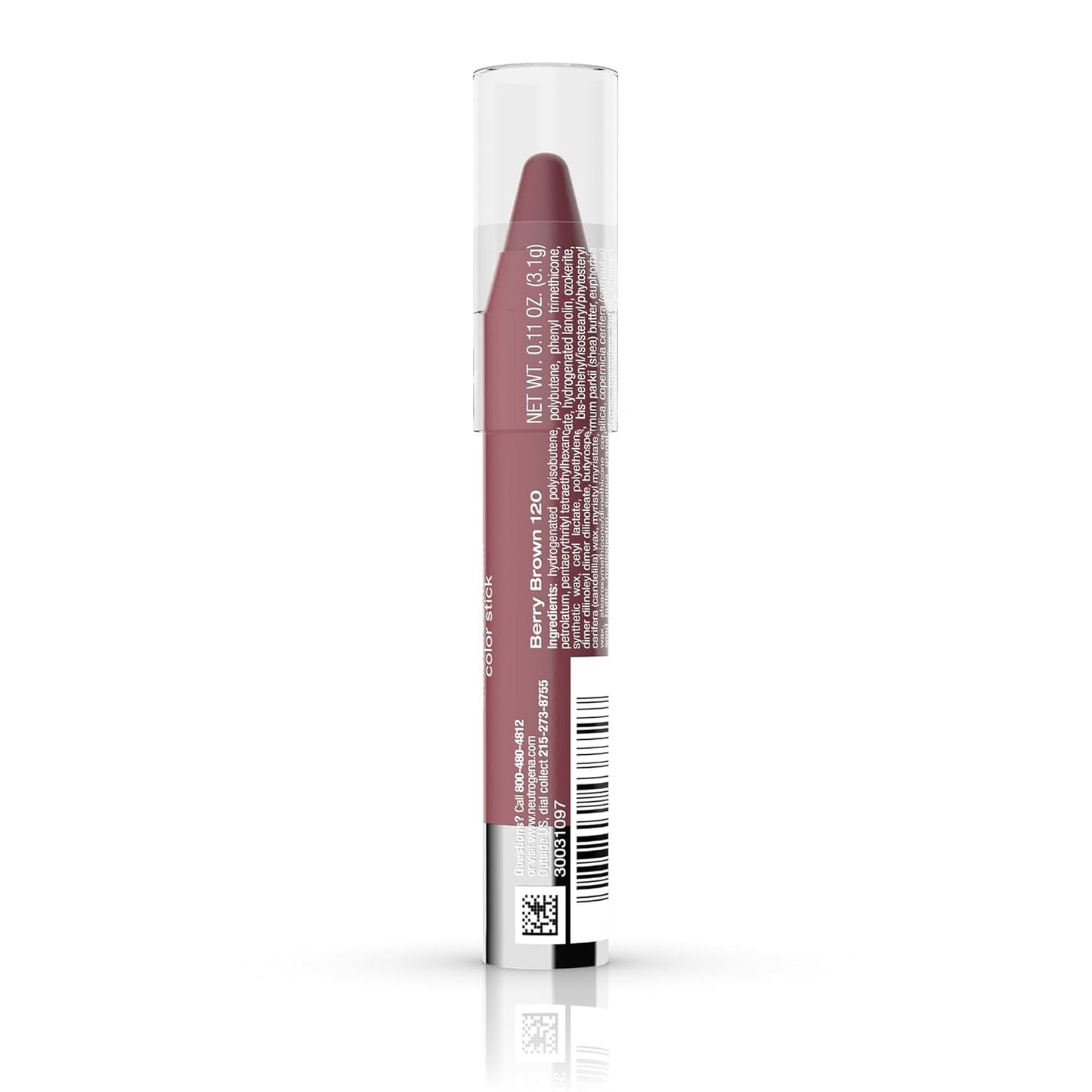 Neutrogena Moisture Smooth Color Stick for Lips - Hydrating Lipstick with Balm-Like Formula, Enriched with Shea Butter and Fruit Extracts, 120 Berry Brown, 0.11 Oz (Single Pack)